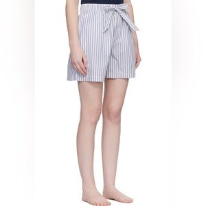 TEKLA Organic Poplin Cotton Striped Pyjama shorts size Small